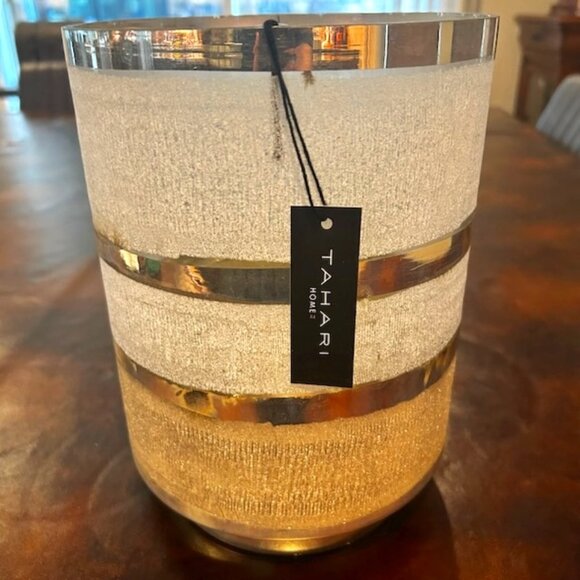 NWT Large Mercury Glass Hurricane Vase Candle Holder - Picture 2 of 6